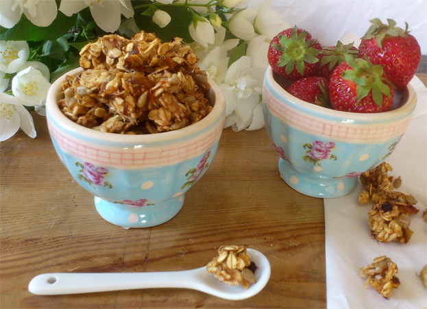 Granola con ruibarbo