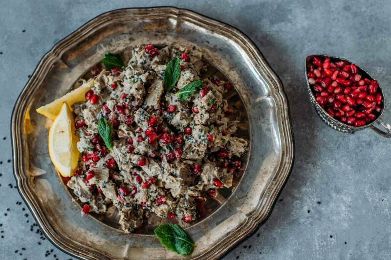 Ensalada de berenjena con tahini