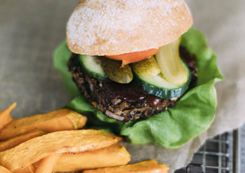 hamburguesa de frijoles