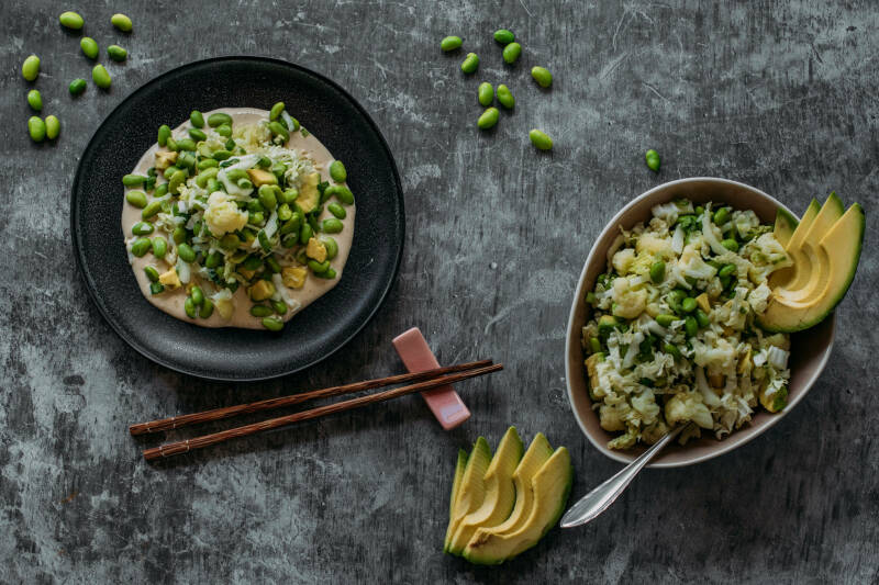 Ensalada de aguacate edamame