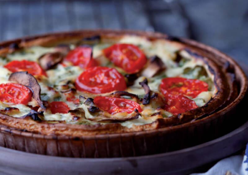 Sustituto de huevo para el desayuno: quiche