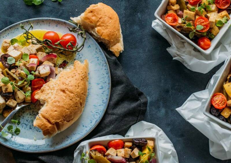 Tofu a la plancha al estilo griego