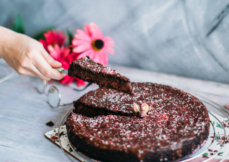 Pastel de chocolate con remolacha sin gluten