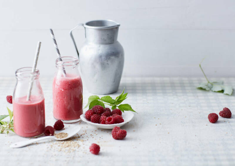 Batido de frambuesa y sésamo