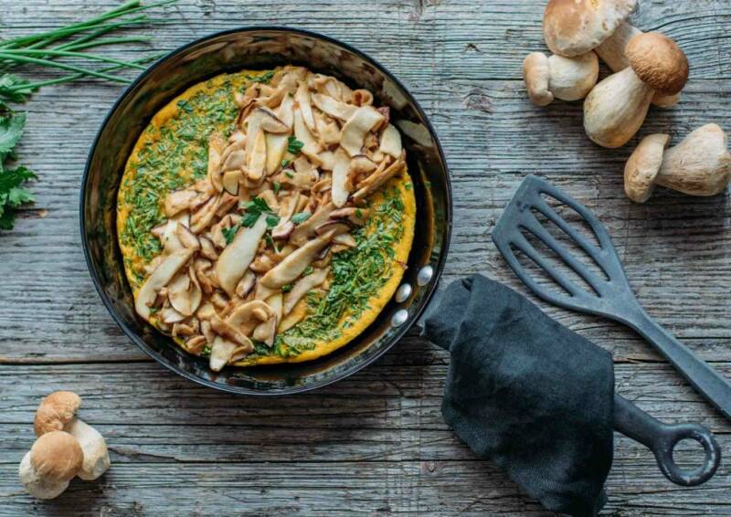 Tortilla de setas porcini frescas