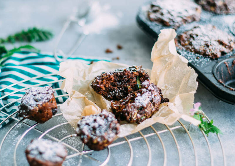 Muffins de chocolate y calabacín