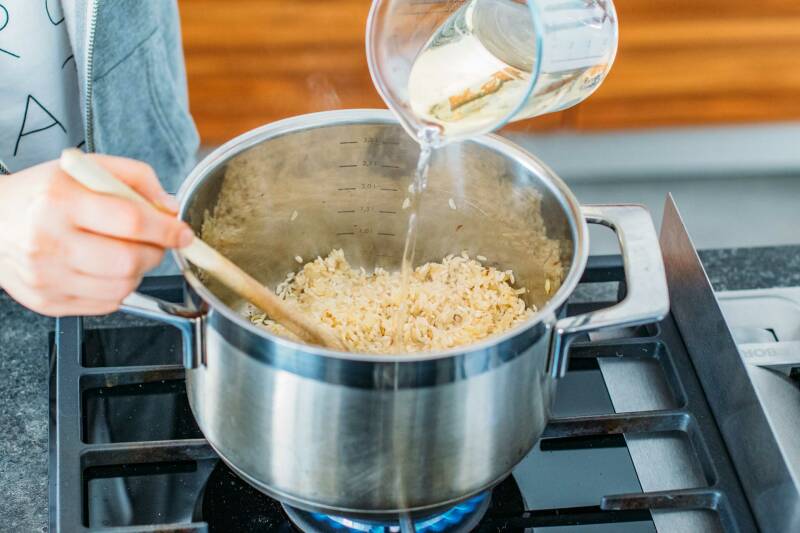 Risotto de espárragos y tomate