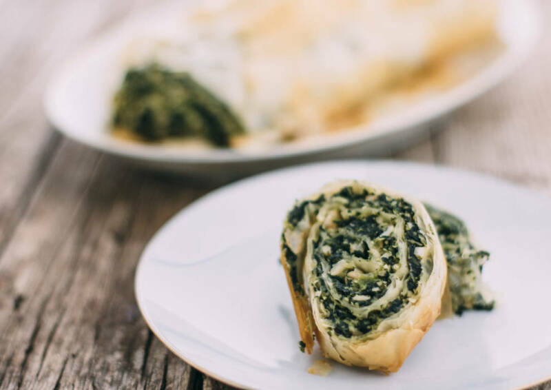 Strudel de espinacas y nueces