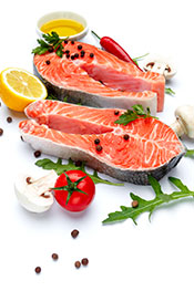 Imagen de Filetes de Salmón Junto a Verduras.