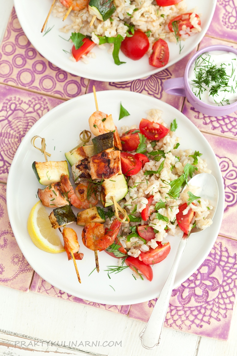 Brocheta de camarón