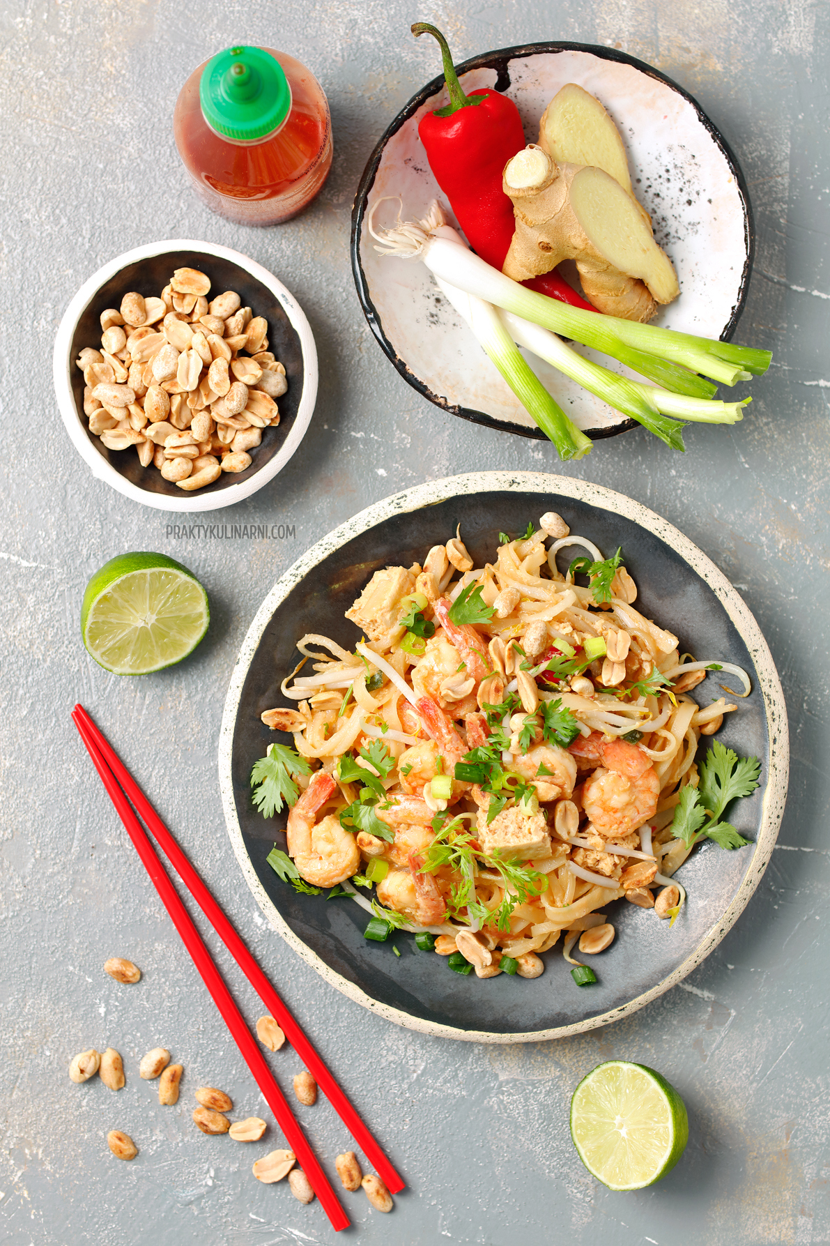 Pad thai con gambas Pad thai con gambas