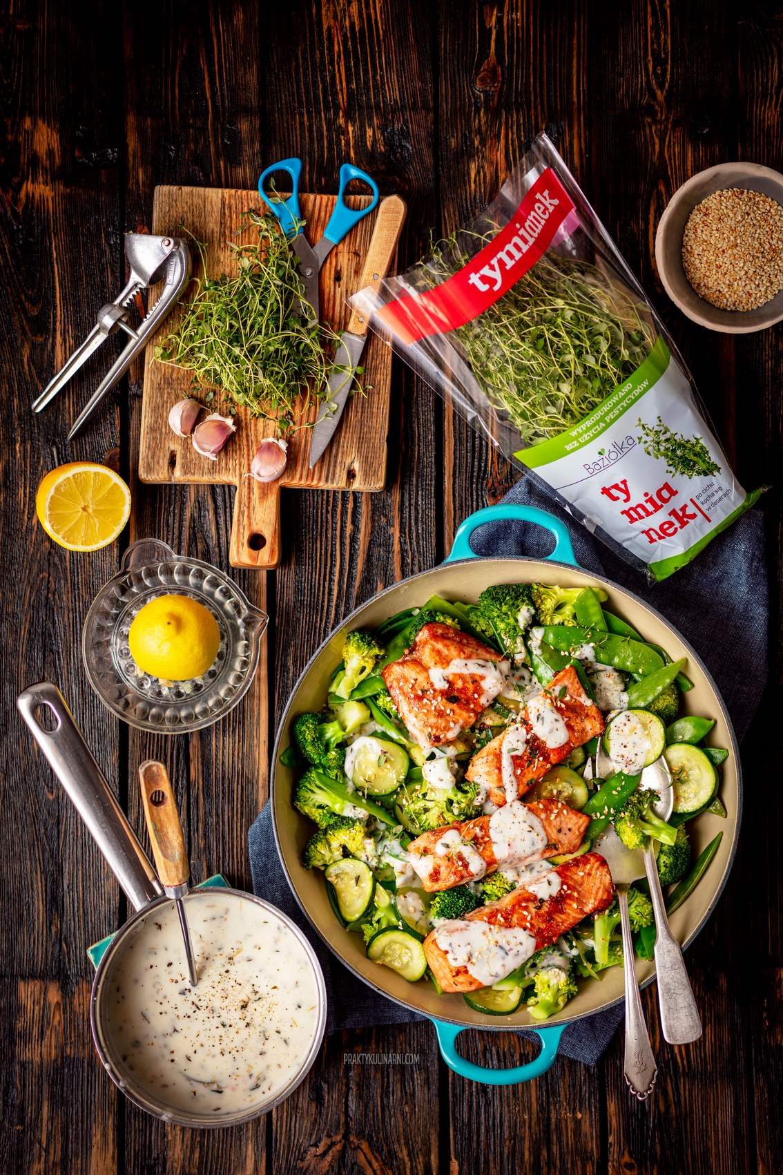 Salmón con salsa