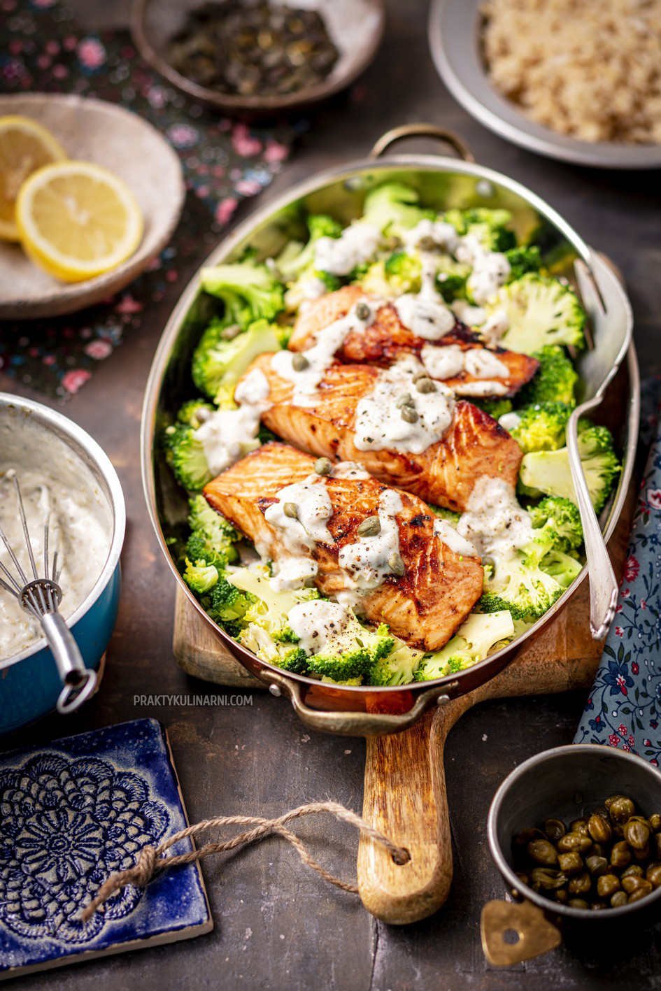 Salmón con brócoli Salmón con brócoli