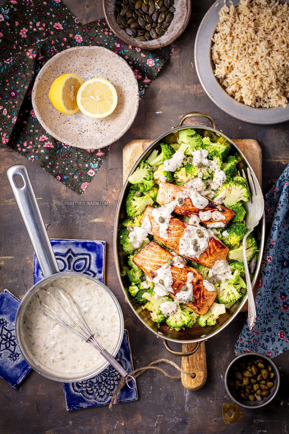 Salmón con brócoli Salmón con brócoli