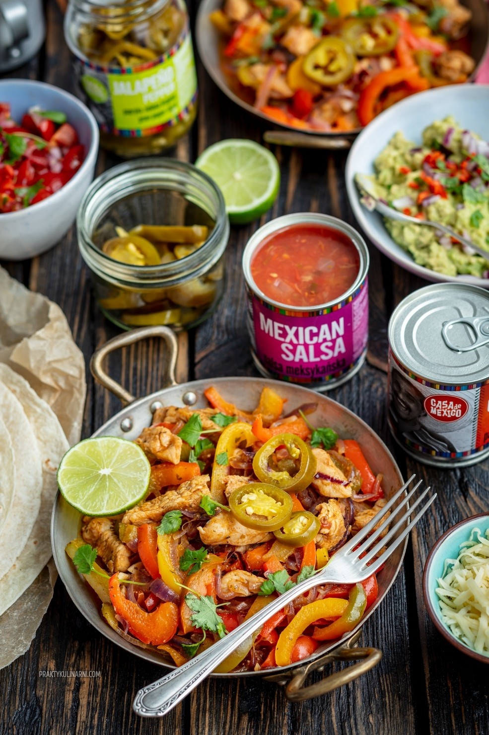fajitas y tortilla