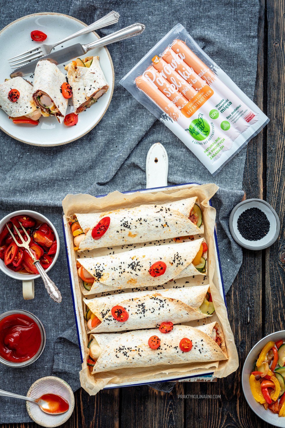 salchichas con verduras