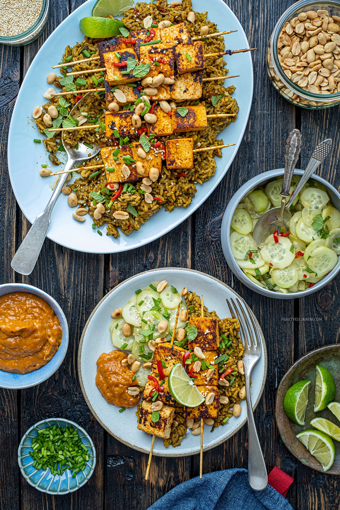 satay con tofu satay con tofu