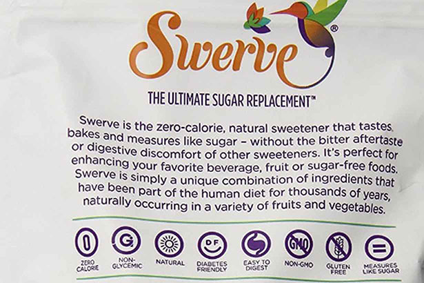 Envasado e información del edulcorante Swerve.
