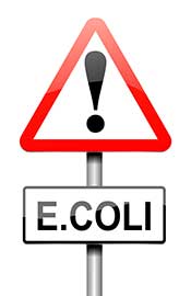 Imagen de señal de advertencia con para E-Coli.