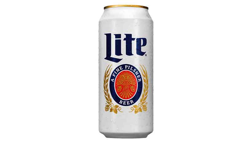 Miller Lite: una de las cervezas 'ligeras' más antiguas. Lata de cerveza Miller Lite Pilsener Lager.