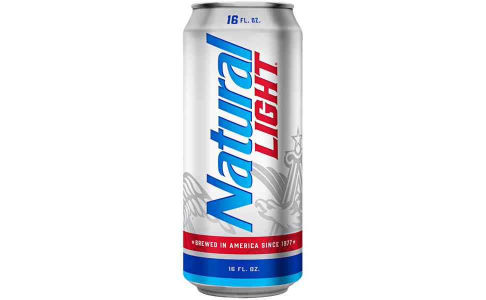 Cerveza Natural Light Low Carb. Cañón Azul y Plata de Cerveza Natural Light.