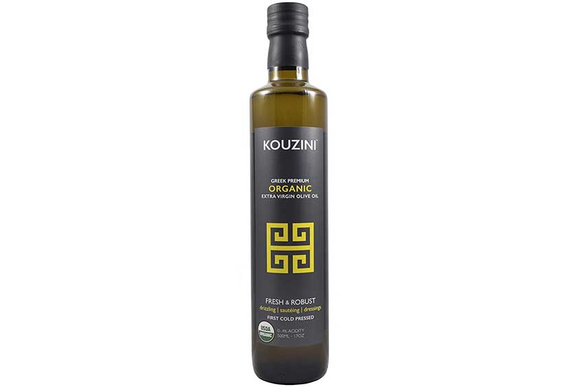 Botella de vidrio de 500 ml de aceite de oliva virgen extra griego Kouzini.