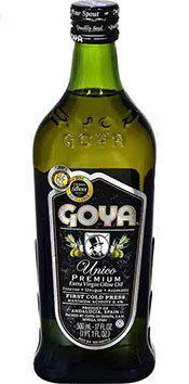 Botella de Cristal de 500ml de Aceite de Oliva Virgen Extra Goya Ultra Premium.